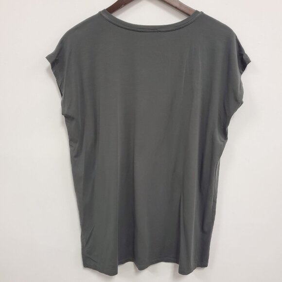 Eileen Fisher Womens Short Sleeve Tencel T Shirt Size XL Gray Neutral Minimalist - Picture 3 of 11